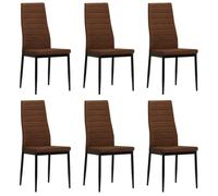 ""SALE 2026"" Chaise de cuisine Brun - Chaises à manger lot de 6 marron tissu PRO509565140