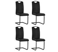 ""SALE 2026"" Chaise de cuisine Noir - Chaises à manger cantilever lot de 4 noir similicuir PRO593724728