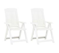 ""SALE 2026"" Chaise de jardin Blanc - Chaises inclinables de jardin lot de 2 Plastique Blanc PRO237665413