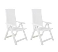 ""SALE 2026"" Chaise de jardin Blanc - Chaises inclinables de jardin lot de 2 Plastique Blanc PRO692497414