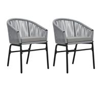 ""SALE 2026"" Chaise de jardin Gris - Chaises de jardin lot de 2 Anthracite Rotin PE PRO309676812