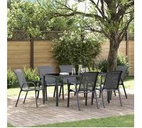 ""SALE 2026"" Chaise de jardin Gris - Chaises empilables de jardin lot de 6 Gris Tissu textilène PRO767832014