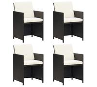 ""SALE 2026"" Chaise de jardin Noir - Chaises de jardin lot de 4 Résine tressée Noir PRO398384259