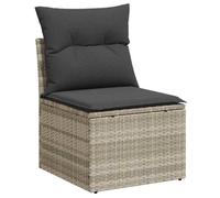 ""SALE 2026""Chaise de jardin - Salon de jardin - facile à nettoyer - sans accoudoirs avec coussins gris clair rotin,55x62x69cm 8.2 Kg