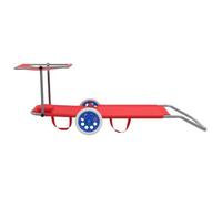 ""Sale 2026"" Chaise longue pliable - BURKE - Transat 1 PLACE - avec auvent et roues Acier Rouge Cc586