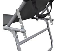 ""Sale 2026"" Chaise longue pliable - BURKE - Transat 1 PLACE - avec auvent Gris Aluminium Cc599