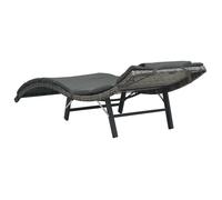 ""Sale 2026"" Chaise longue pliable - BURKE - Transat 1 PLACE - avec coussin Résine tressée Gris Cc592