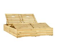 ""SALE 2026"" Chaise longue terrasse Brun - Chaise longue double Bois de pin imprégné de vert PRO874805726