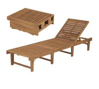 ""SALE 2026"" Chaise longue terrasse Brun - Chaise longue pliable Bois d'acacia solide PRO627746314