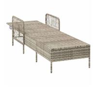 ""Sale 2026"" Chaise longue/Transat - BURKE - 1 PLACE - avec coussin - Gris clair 157 x 55 x 92cm polyrotin Cc956