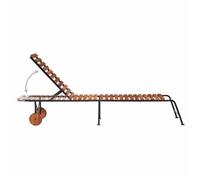 ""Sale 2026"" Chaise longue/Transat - BURKE - 1 PLACE - avec pieds en acier Bois d'acacia massif Cc1152