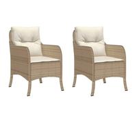 ""SALE 2026""Chaises de jardin - CITY GARDEN - Extérieur - avec coussins lot de 2 - beige - Résine tressée,58,5x67x86cm 15.5 Kg 270236