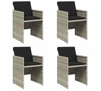 ""SALE 2026""Chaises de jardin - CITY GARDEN - Extérieur - avec coussins lot de 4 - gris clair - Poly rotin,50,5x54x79cm 28.8 Kg 47264