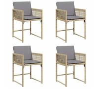 ""SALE 2026""Chaises de jardin - CITY GARDEN - Extérieur - avec coussins lot de 4 - mélange beige,50,5x54x79cm 22.7 Kg 1588518