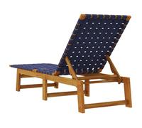 ""Sale 2026"" Chaises longues/Bains de soleil - BURKE - bleu foncé bois d'acacia solide et tissu Cc313