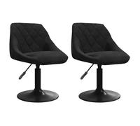 ""SALE 2026""Chaises pivotantes à manger - lot de 2 - Chaises de Salon - Noir Velours,46x44x(62,5-77,5)cm 10.5 Kg 5491802