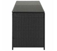 ""Sale 2026"" Coffre de rangement de jardin - BURKE - grande espace - résine tressée 200x50x60 cm - noir CC236