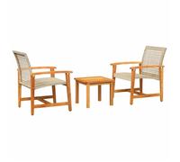 ""SALE 2026""Ensemble de bistro - Lot de 3 - beige - Résine tressée et - bois d'acacia,43x43x36cm 16.6 Kg 6808132