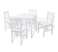 ""SALE 2026""Ensemble de bistro/salon,(Table de cuisine + chaise) Blanc - Ensemble de salle à manger 5 pièces Pinède Blanc 26.7 Kg 741