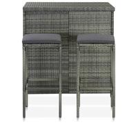 ""SALE 2026""Ensemble de bistro/salon,(Table de cuisine + chaise) Gris - Ensemble de bar 3 pcs Résine tressée Gris 26 Kg 224235