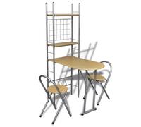 ""SALE 2026"" Ensemble de salle à manger a un design sobre et élégant Brun - Jeu de bar petit-déjeuner pliable avec 2 chaises PRO7191