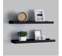 ""SALE 2026"" Étagères murale,ensemble élégant Noir - Étagères à rebord pour cadre photo 2 pcs Noir 40x9x3cm MDF PRO350174907