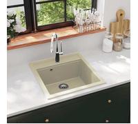 ""SALE 2026"" Évier/lavabo pour cuisine/salle de bain Beige - Évier de cuisine Granit Seul lavabo Beige PRO367467951