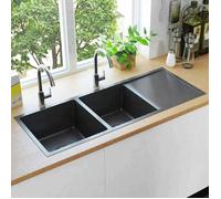 ""SALE 2026"" Évier/lavabo pour cuisine/salle de bain Noir - Évier de cuisine fait à la main Noir Acier inoxydable 4041313581641