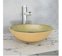 ""SALE 2026"" Évier/lavabo pour cuisine/salle de bain Ou - Lavabo Verre trempé 42cm Doré PRO377034302
