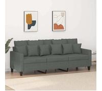 ""SALE 2026"" Fauteuil/Chaise-Sofa Gris - Canapé à 3 places Gris foncé 180cm Tissu PRO976755092
