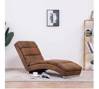 ""SALE 2026"" Fauteuil long Brun - Chaise longue Marron Similicuir daim PRO359357927