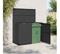""SALE 2026"" Garage pour robot tondeuse Noir - Abris pour poubelle double Résine tressée Noir 148x80x111cm PRO128284897