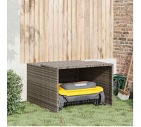 ""SALE 2026"" Housses pour tondeuses à gazon Gris - Garage pour robot tondeuse gris 86x90x52/57cm résine tressée PRO165019301
