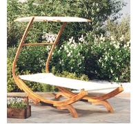 ""SALE 2026"" Lit de jardin Crème - Lit repos avec auvent 100x190x134cm - bois courbé massif Crème PRO750251452