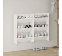 ""SALE 2026"" Meuble à chaussures Blanc - Armoires à chaussures murales 2 pcs Blanc 60x18x90cm Aggloméré PRO679514234