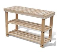 ""SALE 2026"" Meuble à chaussures Brun - Étagère à chaussures 2 en 1 et dessus banc Bois de sapin massif PRO618137704