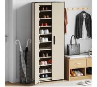 ""SALE 2026"" Meuble à chaussures Crème - Armoire à chaussures Crème 60x30x166cm Tissu PRO124581358