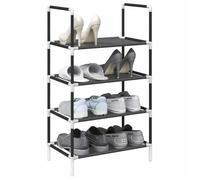 ""SALE 2026"" Meuble à chaussures Noir - Étagère à chaussures 4 niveaux 44x28x77cm tissu non-tissé PRO831024206