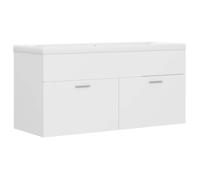 ""SALE 2026""Meuble bas Grande Capacité/Meuble sous Vasque Blanc - Armoire d'évier avec lavabo intégré Blanc Aggloméré 40.55 Kg 914447