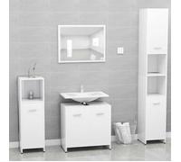 ""SALE 2026"" Meuble de lavabo de salle de bain Blanc - Ensemble de meubles de salle de bain Blanc Bois d'ingénierie PRO551403547