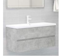 ""SALE 2026"" Meuble de lavabo de salle de bain Gris - Armoire d'évier Gris béton 100x38,5x45cm - bois d'ingénierie PRO621504996