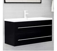 ""SALE 2026"" Meuble de lavabo de salle de bain Noir - Armoire d'évier Noir 100x38,5x48cm - Bois d’ingénierie 6691521772831
