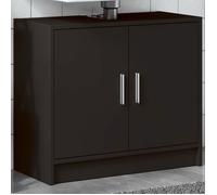""SALE 2026"" Meuble de lavabo de salle de bain Noir - Armoire d'évier noir 63x29x55cm - bois d'ingénierie PRO544315771