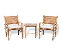""SALE 2026"" meuble d'extérieur arrière-cour, terrasse Brun - Mobilier de bistro 3 pcs avec coussins Bambou PRO881348623