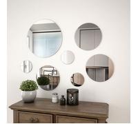 ""SALE 2026"" miroir mural magnifique Argent - Ensemble de miroir mural 7 pcs Verre Rond PRO780291137