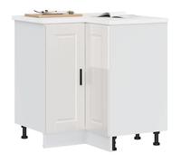 ""SALE 2026"" Placard suisine Blanc - Armoire d'angle de cuisine Porto blanc brillant bois ingénierie 7919997634583