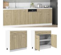 ""SALE 2026"" Placard suisine Brun - Armoire/Cabinet à tiroirs inférieure ""Lyon"" Chêne Sonoma 80x46x81,5cm - bois d'ingénierie PR3633