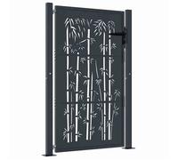 ""SALE 2026""portail de clôture/porte d'entrée pratique Anthracite - Portail de jardin Anthracite 100x150 cm Acier Design Bambou 22.8