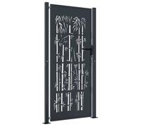 ""SALE 2026""portail de clôture/porte d'entrée pratique Anthracite - Portail de jardin Anthracite 100x200 cm Acier Design Bambou 29.2