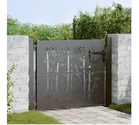 ""SALE 2026"" Portail de jardin Noir - Porte de Jardin Noir 105x100cm Acier enduit de poudre PRO121392388